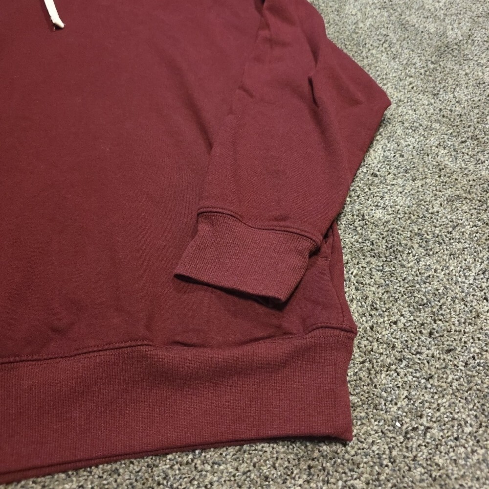 Women's Maroon Hooded Pullover Sweatshirt - Picture 2 of 4